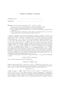 ESAME DI ALGEBRA 3, 22/02/2017 COGNOME e Nome