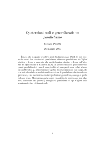 Quaternioni reali e generalizzati: un parallelismo