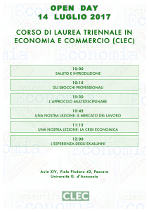 CORSO DI LAUREA TRIENNALE IN ECONOMIA E COMMERCIO