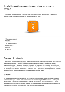 Iperkaliemia (iperpotassiemia): sintomi, cause e terapia