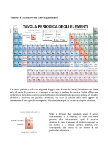 Traccia: T11) Descrivere la tavola periodica - Progetto e