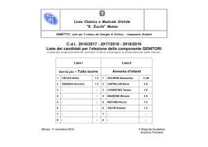 Liste dei candidati per l`elezione della componente studenti del C