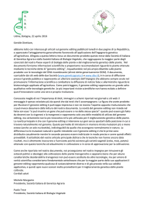 Udine, Bologna, 22 aprile 2016 Gentile Direttore, abbiamo letto con