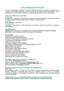 Immunologia molecolare - Dipartimento di Biologia