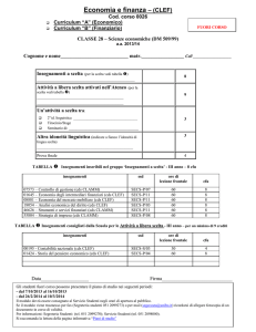 Economia e finanza – Piano “A” (curr