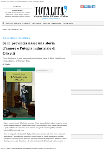 Totalità.it - Se in provincia nasce una storia d`amore e l`utopia
