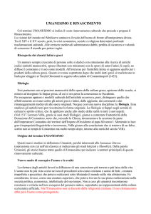 UMANESIMO E RINASCIMENTO