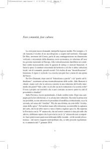 Fare comunità, fare cultura