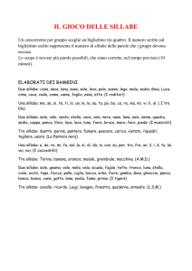 IL GIOCO DELLE SILLABE