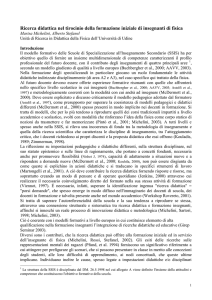 Ricadute della ricerca didattica in esperienze di tirocinio di fisica