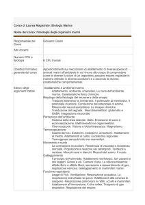 Corso di Laurea Magistrale: Biologia Marina Nome del corso