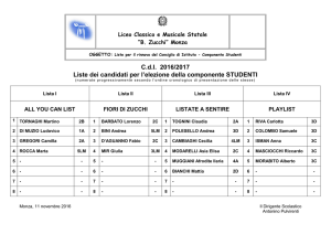 Liste dei candidati per l`elezione della componente