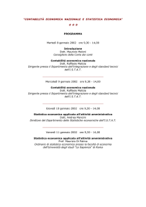 "CONTABILITÀ ECONOMICA NAZIONALE E STATISTICA