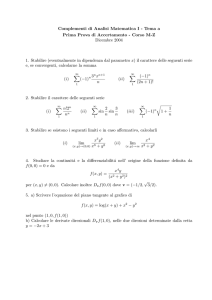 Complementi di Analisi Matematica I