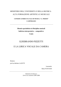 ildebrando pizzetti e la lirica vocale da camera