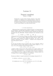 Lezione 11 Numeri complessi