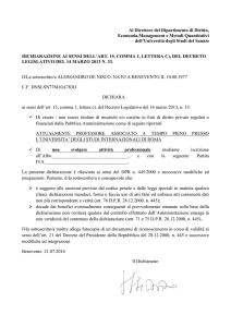 dichiarazione - Università degli Studi del Sannio