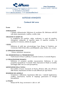 AUTOCAD AVANZATO Contenuti del corso