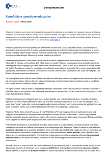 Xenofobia e questione educativa