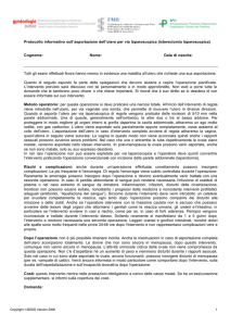 Protocollo informativo asportazione dell utero per via laparoscopica