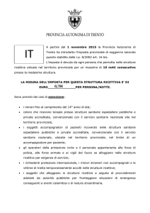 A partire dal 1 novembre 2015 la Provincia Autonoma di Trento ha