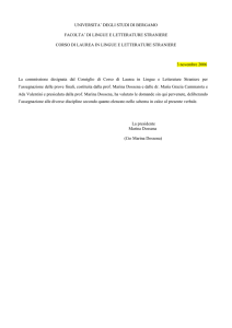 universita` degli studi di bergamo facolta` di lingue e letterature