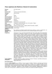 Fisica applicata alla Medicina e Nozioni di matematica