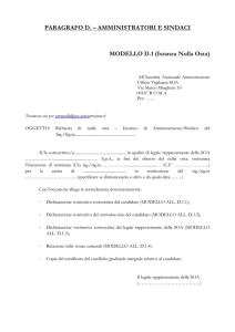 Istanza di nulla osta alla nomina di amministratori e sindaci