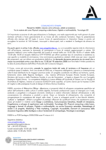 COMUNICATO STAMPA Tra le materie del corso Physical