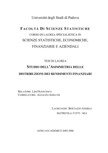 Università degli Studi di Padova SCIENZE STATISTICHE