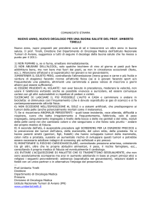COMUNICATO STAMPA NUOVO ANNO, NUOVO DECALOGO PER
