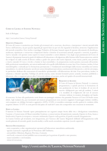 Brochure Laurea in Scienze Naturali