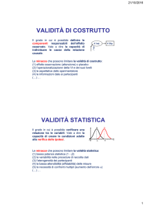 VALIDITÀ DI COSTRUTTO VALIDITÀ STATISTICA