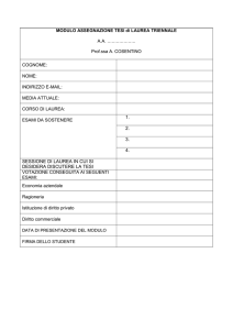 MODULO ASSEGNAZIONE TESI di LAUREA TRIENNALE
