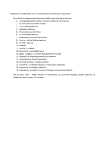Programma di Matematica per la scuola primaria e dell`infanzia e