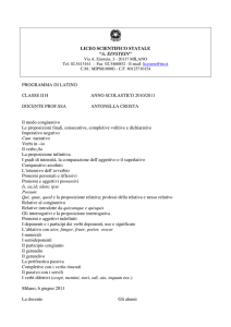 LICEO SCIE PROGRAMMA DI LATINO CLASSE II H DOCENTE