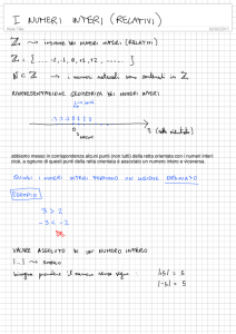 I numeri interi relativi e le frazioni