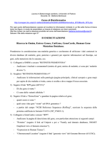 Corso di Laurea Specialistica in Biologia Sanitaria, Universita` di