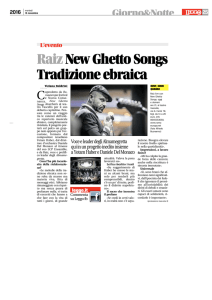 Raiz New Ghetto Songs Tradizioneebraica