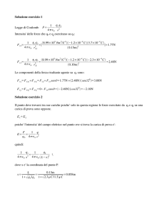 Soluzione esercizio 1 Legge di Coulomb: F= 1 4    0 r2 Intensita