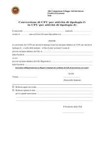 Conversione di CFU per attività di tipologia f) in CFU per attività di
