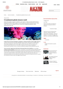 Il riscaldamento globale minaccia i coralli