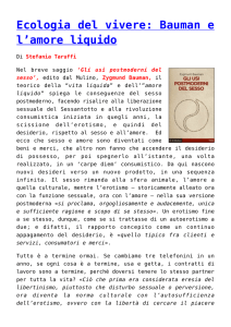 Ecologia del vivere: Bauman e l`amore liquido,Natura e filosofia