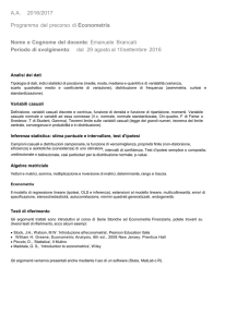 Econometria - Dipartimento di Economia e Finanza