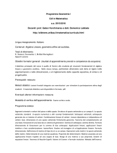 Programma Geometria I Cdl in Matematica a.a. 2015/2016 Docenti