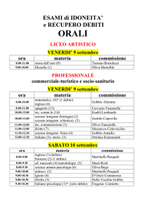 ESAMI di IDONEITA` e RECUPERO DEBITI