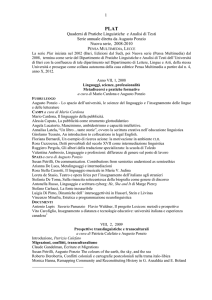 1 Quaderni di Pratiche Linguistiche e Analisi di Testi Serie annuale
