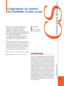 L`ingestione di caustici nei bambini: la fase acuta