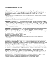 Esercizi sul moto relativo traslatorio rettilineo