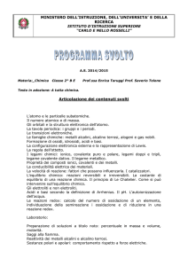 Chimica - prof.ssa Taruggi
